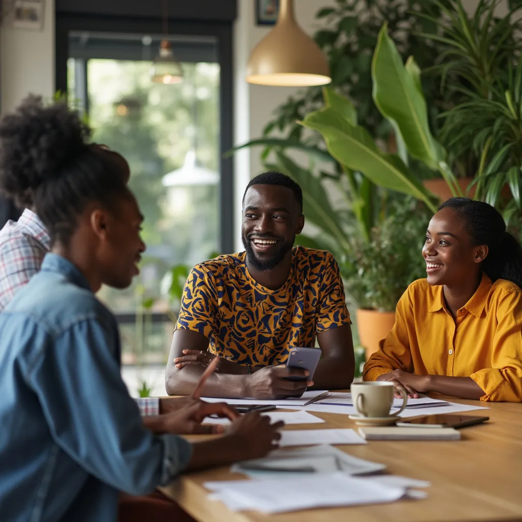 Nigerian startup team discussing ideas