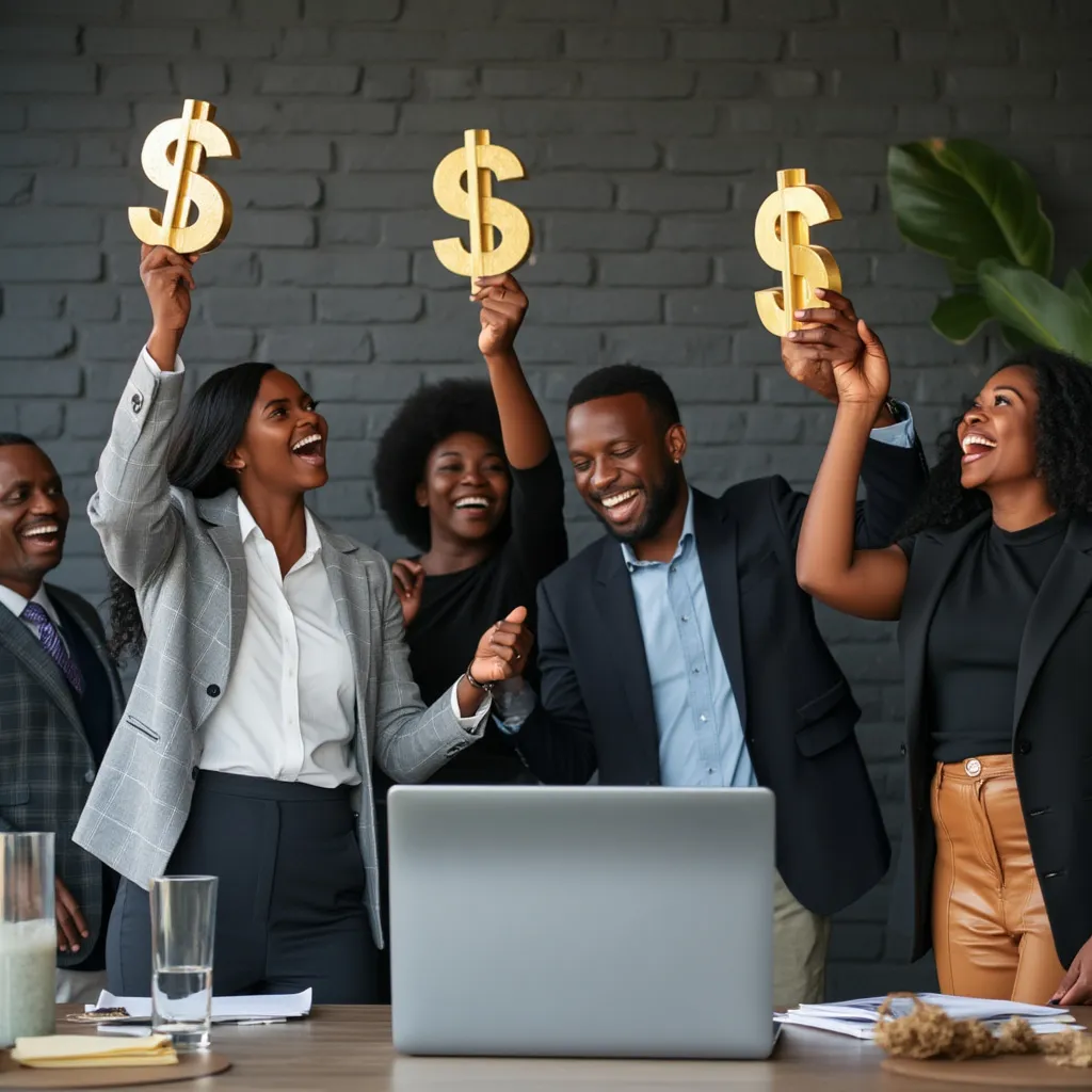 Fintech founders celebrating in Lagos